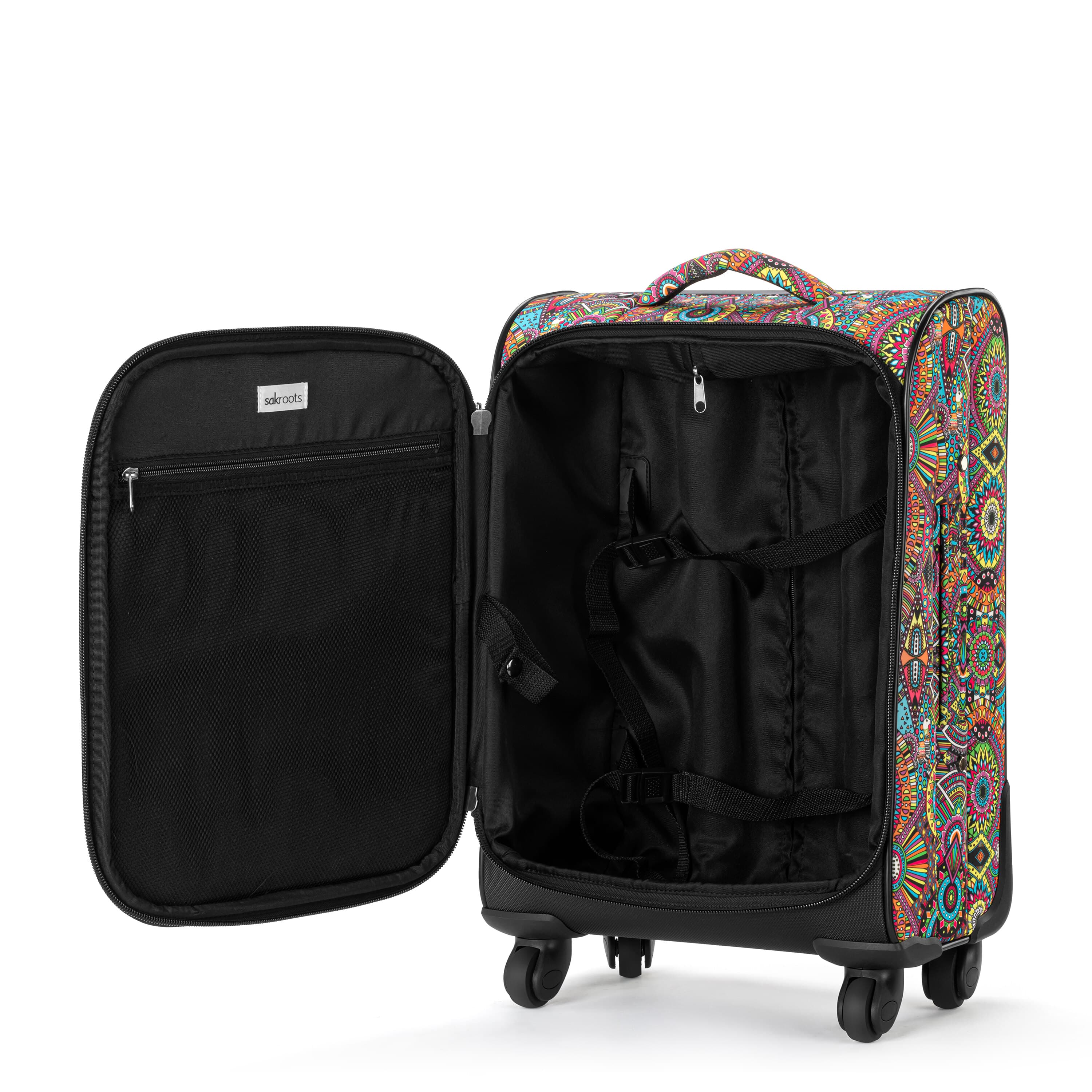 Sakroots 21" Spinner Carry On Luggage - EcoTwill - Rainbow Wanderlust