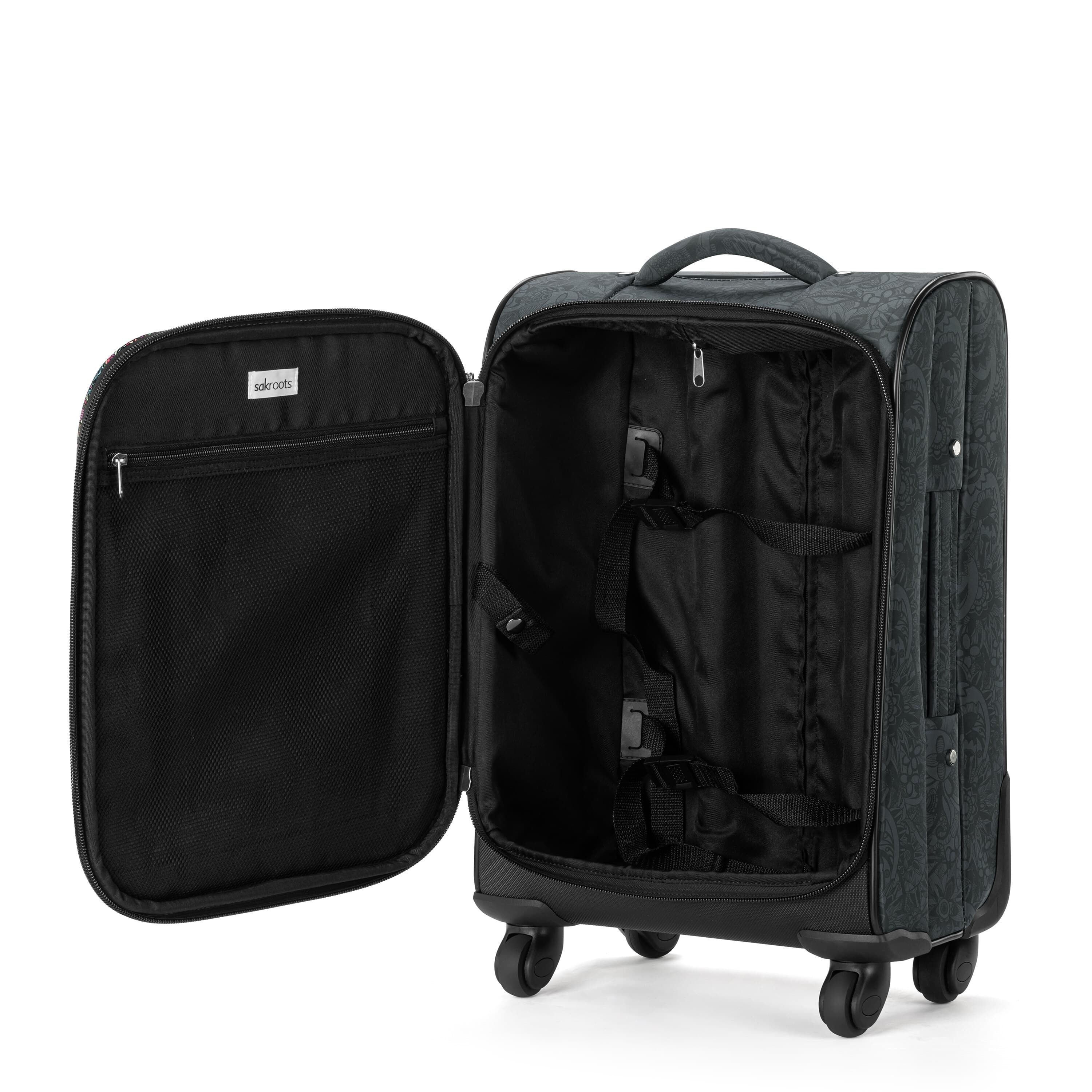 Sakroots 21" Spinner Carry On Luggage - EcoTwill - Black Spirit Desert