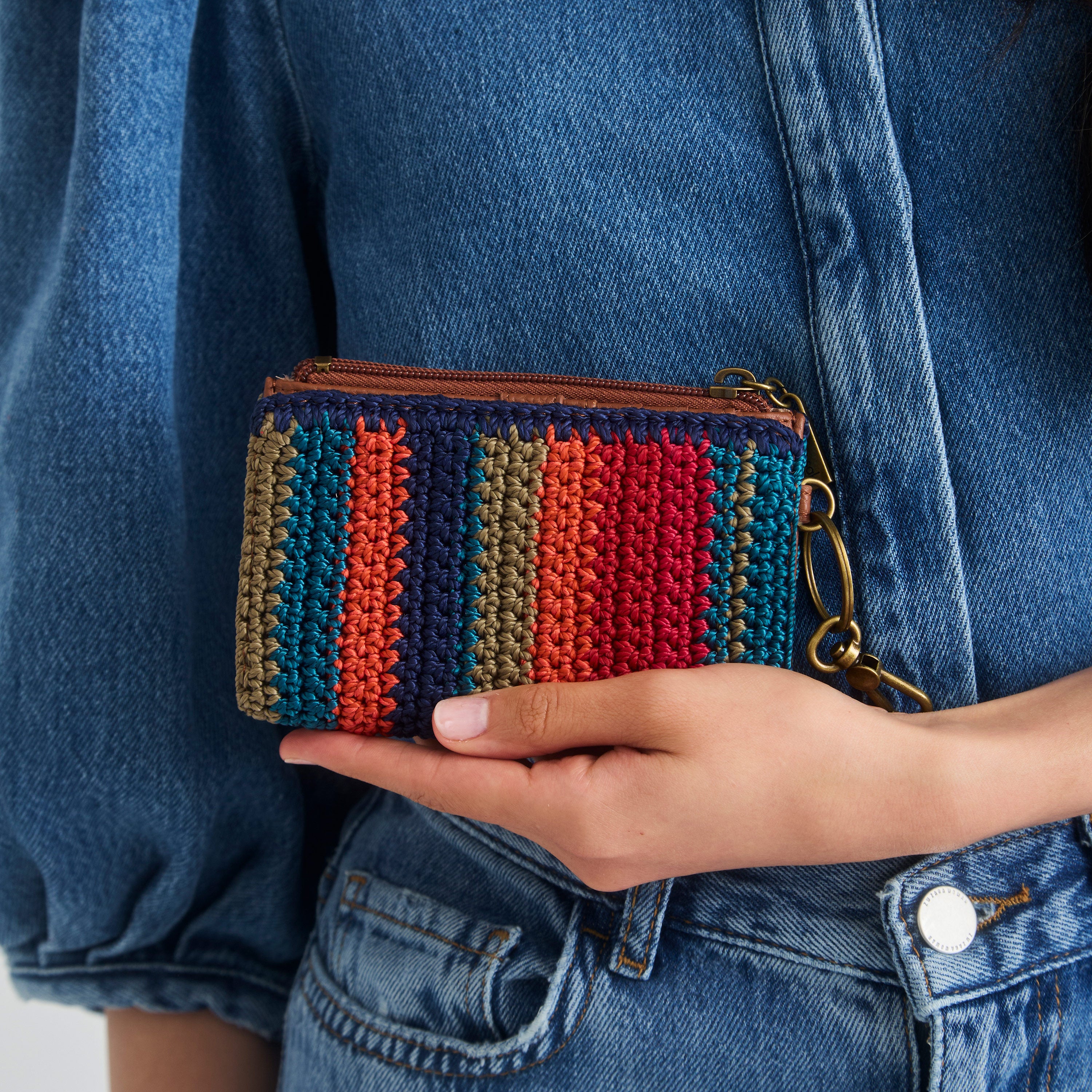 The Sak Encino Essential Wallet - Hand Crochet - Serape Stripe