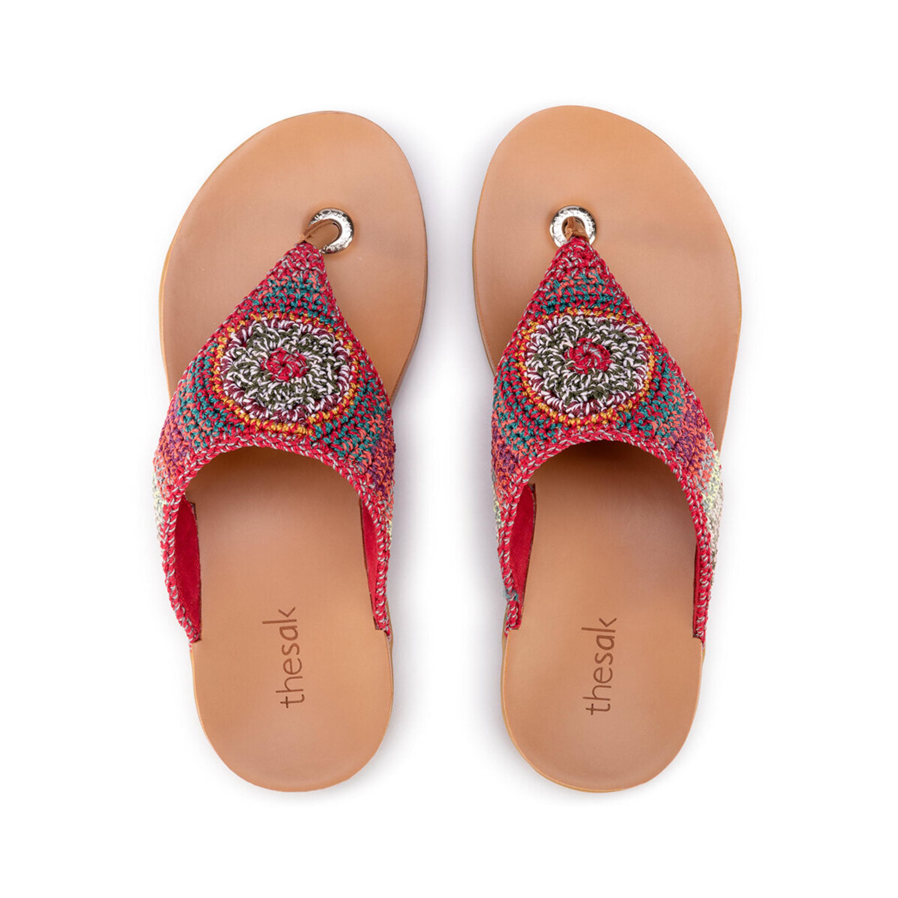 The Sak Shana Sandal - Hand Crochet - Sunset Stripe