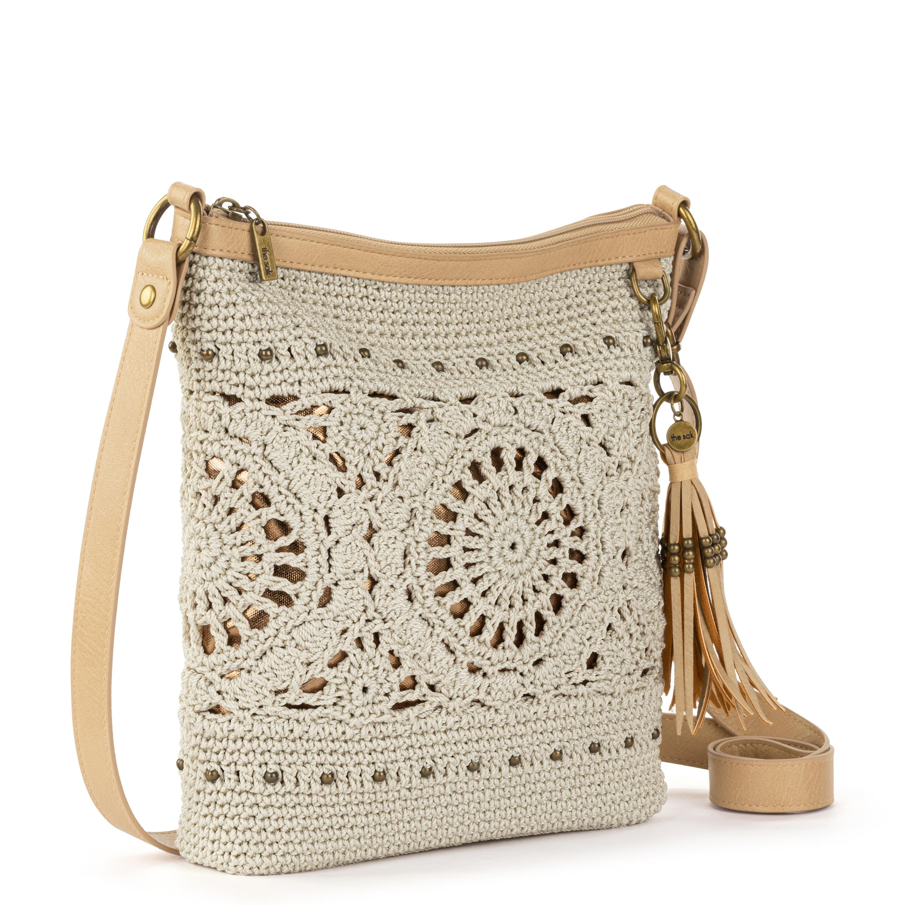 The Sak Lucia Crossbody - Hand Crochet - Natural Medallion