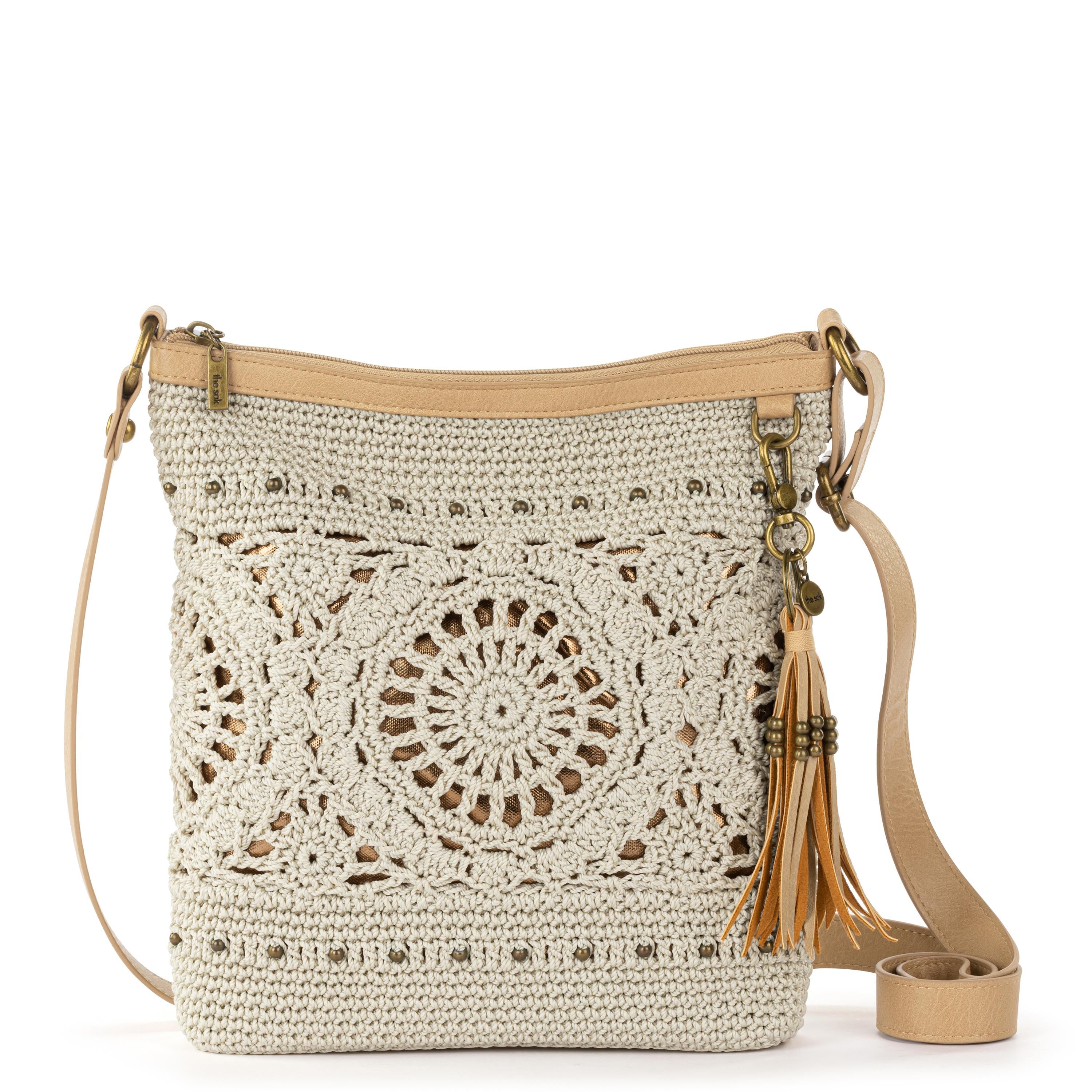 The Sak Lucia Crossbody - Hand Crochet - Natural Medallion