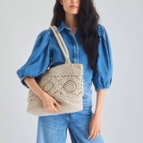 The Sak Crafted Classic Carryall - Hand Crochet - Natural Medallion