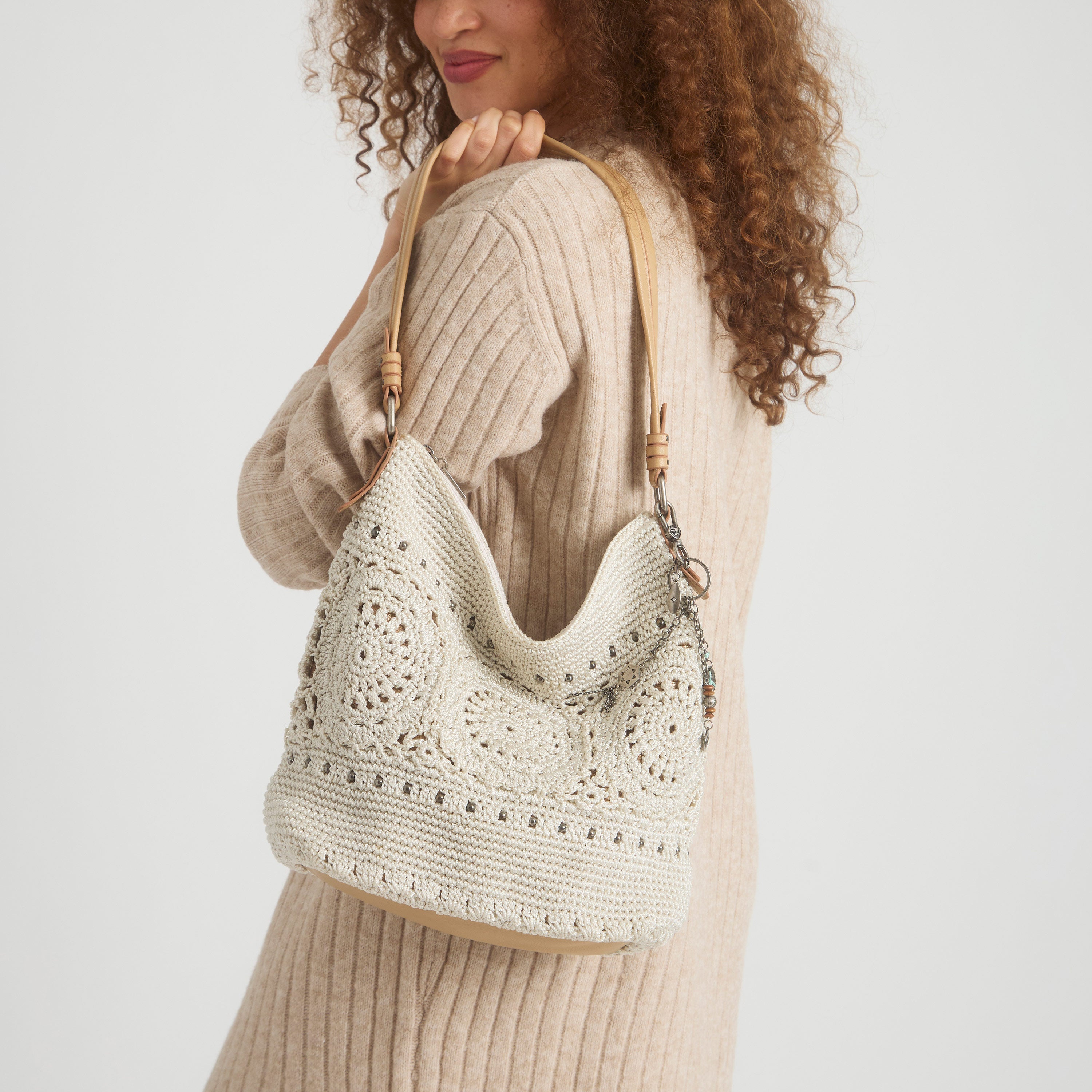 The Sak Sequoia Hobo - Hand Crochet - Natural Medallion