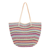 The Sak Faye Large Tote - Hand Crochet - Eden Stripe