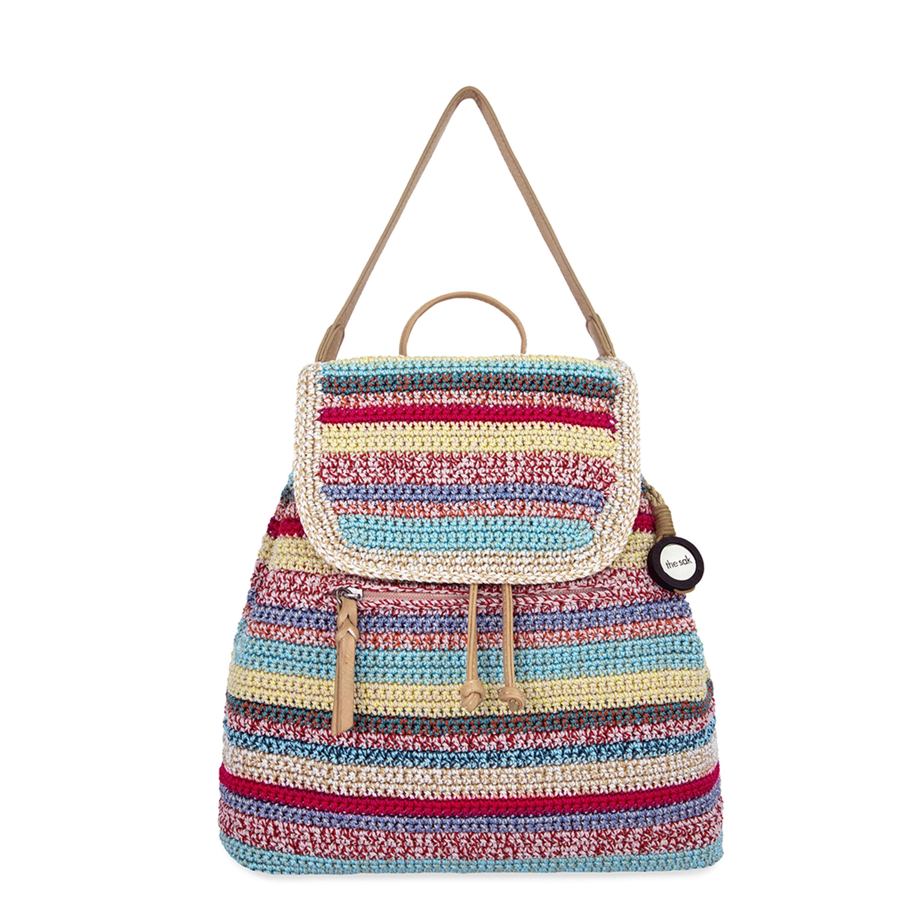 The Sak Sayulita Backpack - Hand Crochet - Eden Stripe