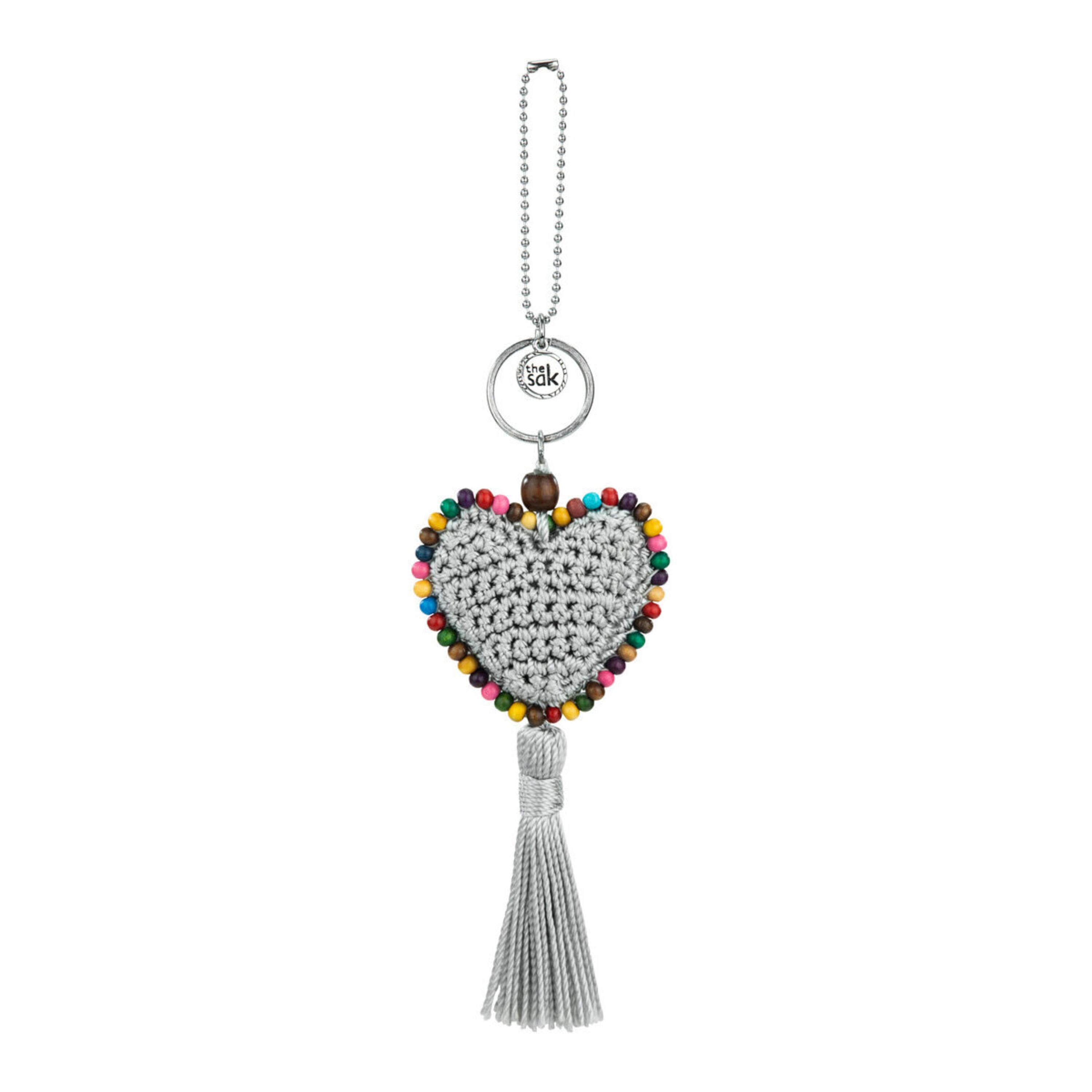 The Sak Yarnicharmz Dangle - Hand Crochet - Cloud Heart