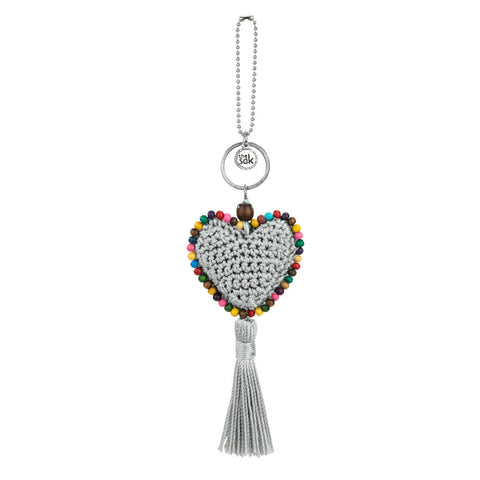 The Sak Yarnicharmz Dangle - Hand Crochet - Cloud Heart