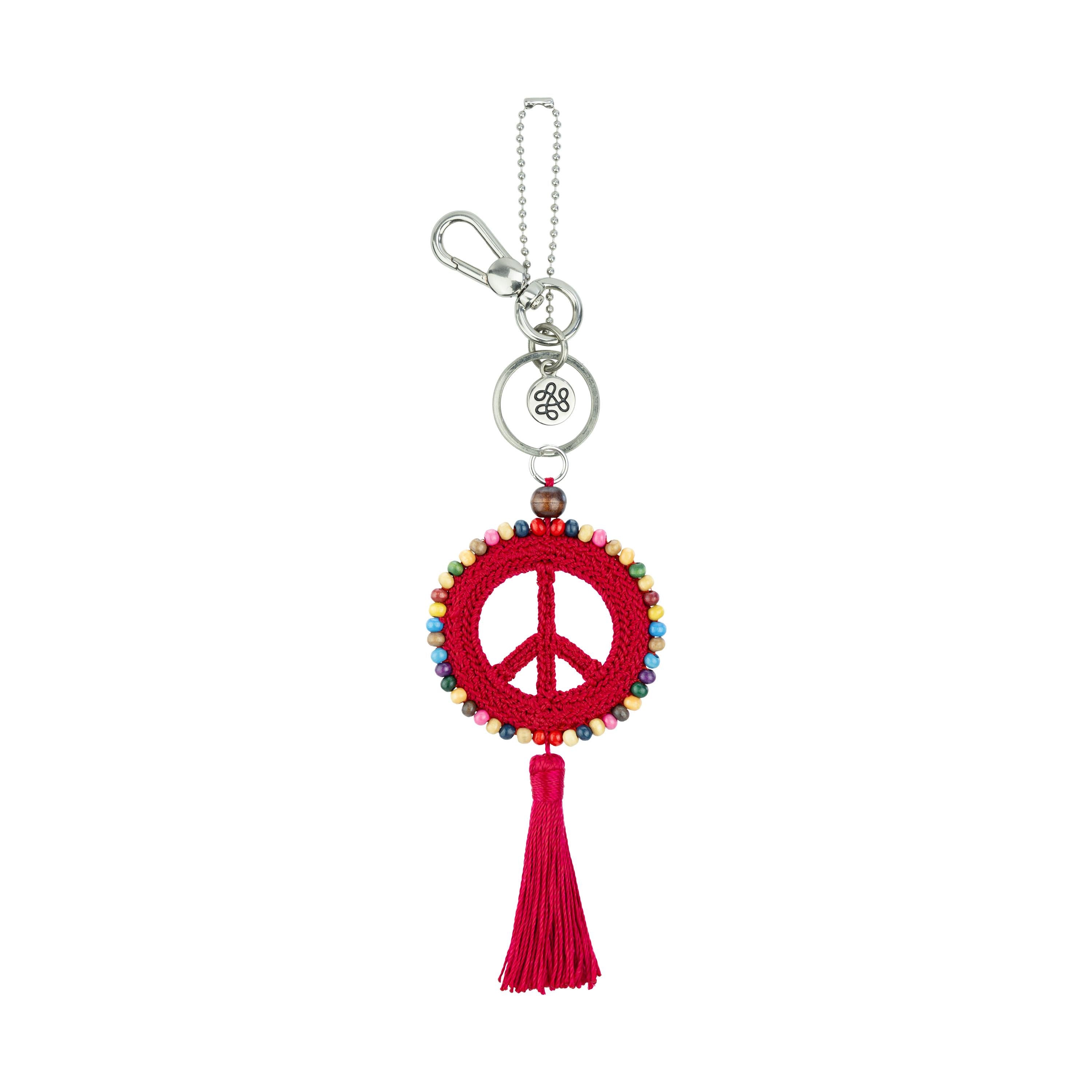 The Sak Yarnicharmz Dangle - Hand Crochet - Rocket Red Peace