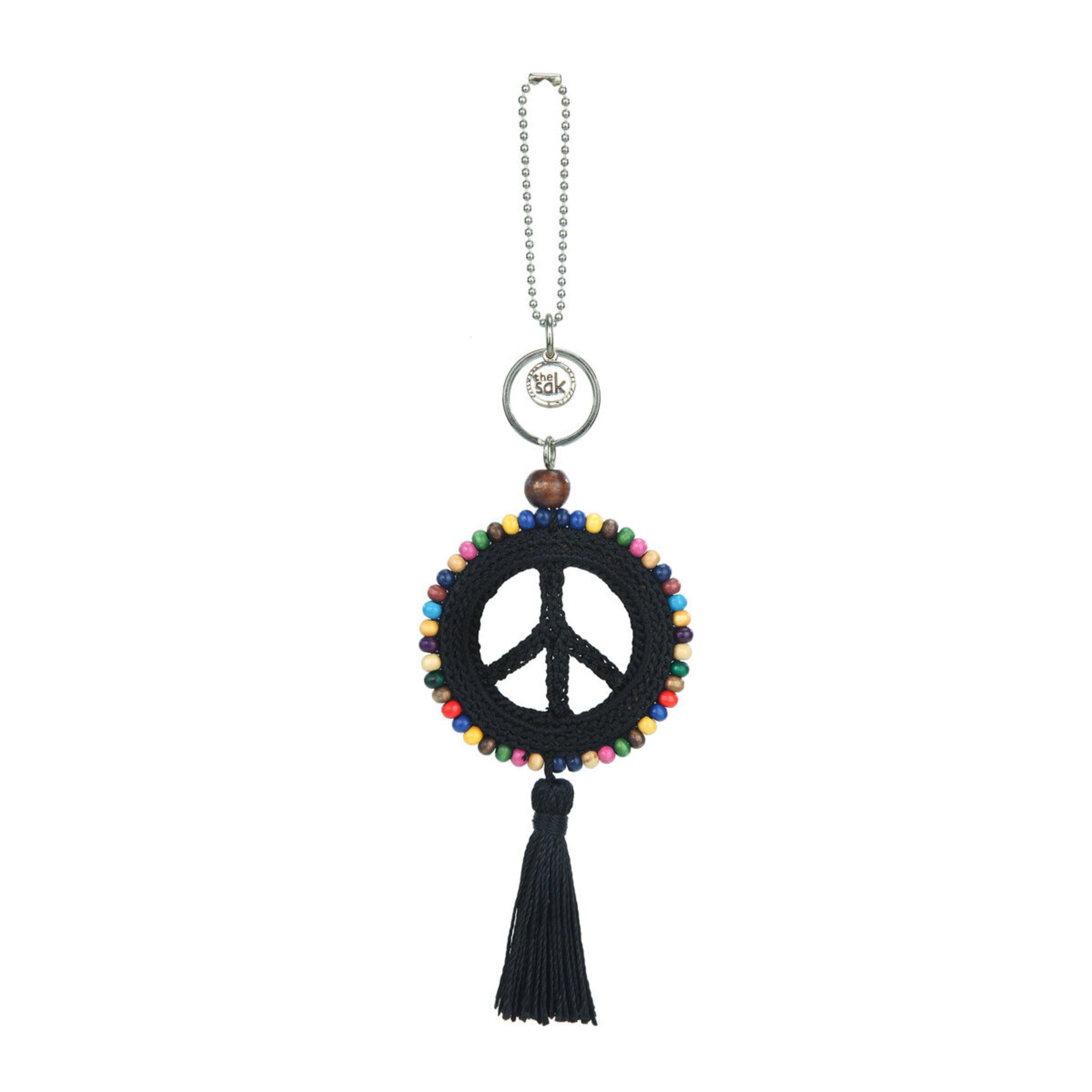 The Sak Yarnicharmz Dangle - Hand Crochet - Black Peace