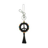 The Sak Yarnicharmz Dangle - Hand Crochet - Black Peace