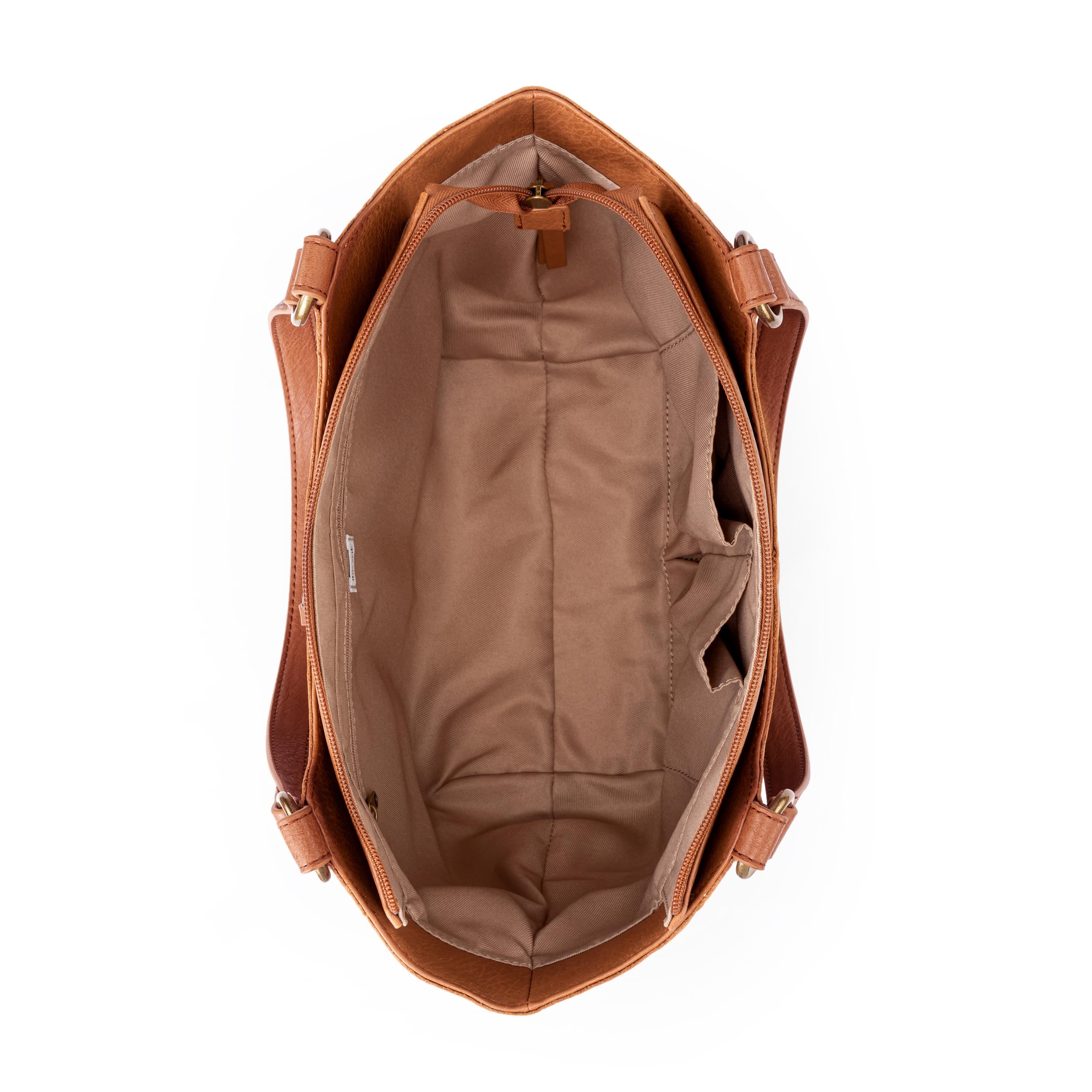 The Sak Bolinas Satchel - Leather - Tobacco Floral Embossed