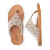 The Sak Shana Sandal - Hand Crochet - Ecru Medallion