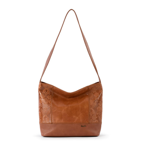 The Sak De Young Hobo - Leather - Tobacco Floral Embossed