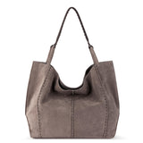 The Sak Los Feliz Large Tote and Iris Smartphone Wallet Bundle - Leather - Mushroom Suede