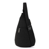 The Sak Geo Sling Backpack - Hand Crochet - Black