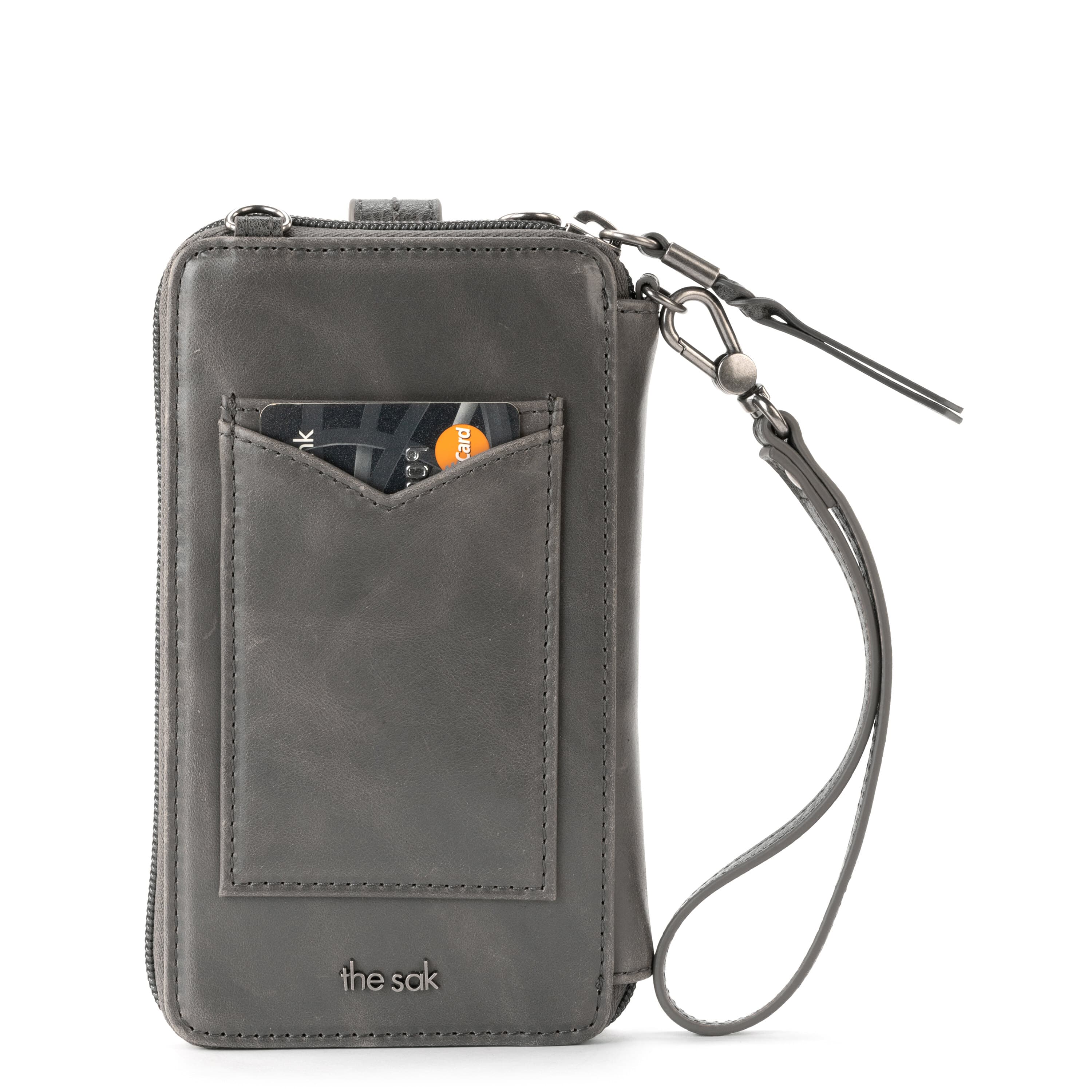 The Sak Silverlake Smartphone Wallet - Leather - Slate Leaf Embossed