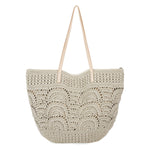 The Sak Faye Large Tote - Hand Crochet - Natural Fan
