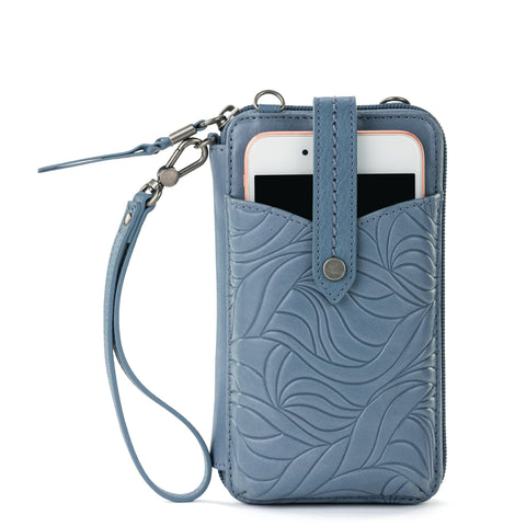 The Sak Silverlake Smartphone Wallet - Leather - Maritime Wave Embossed