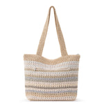 The Sak Casual Classics Tote - Hand Crochet - Sand Stripe