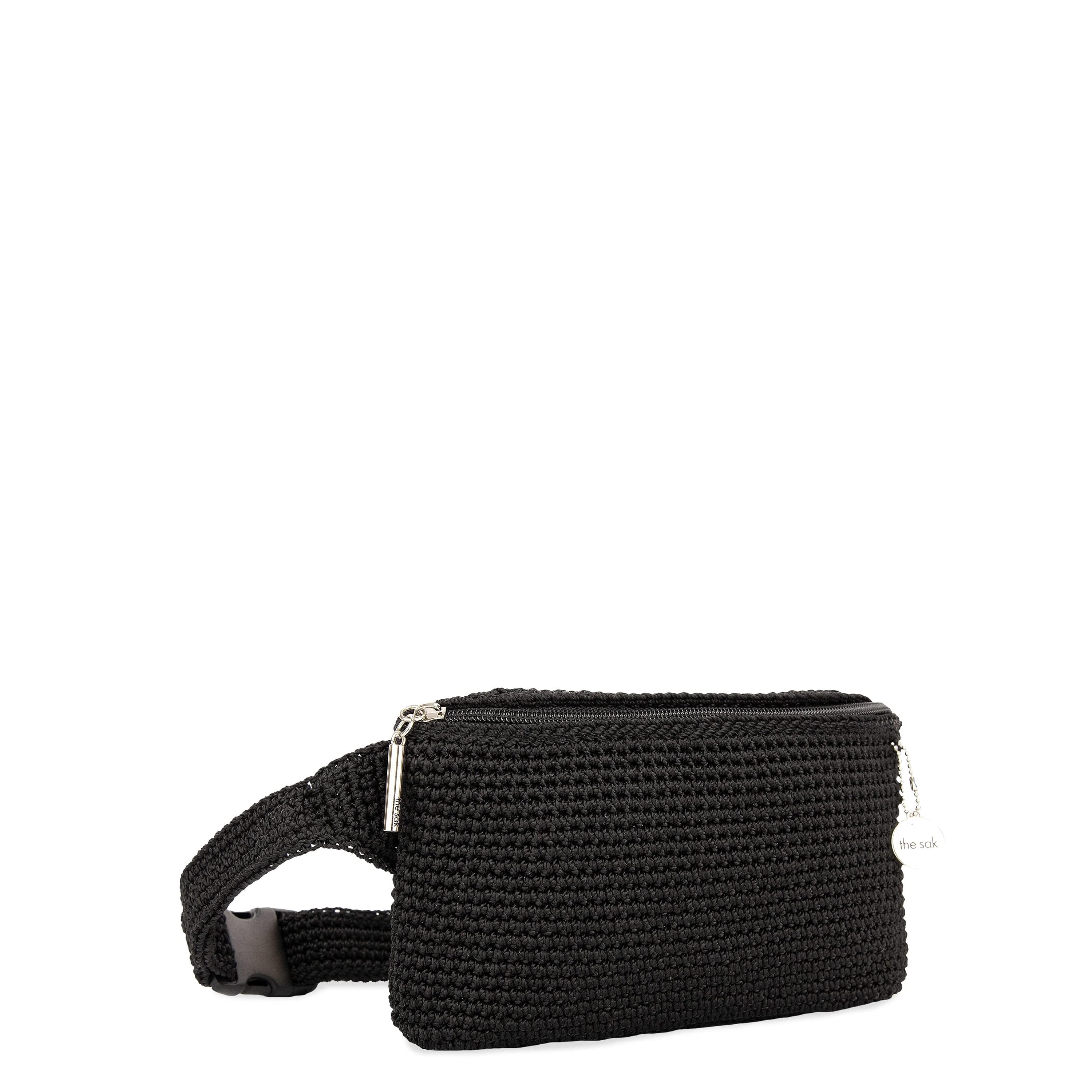 The Sak Caraway Small Belt Bag - Hand Crochet - Black