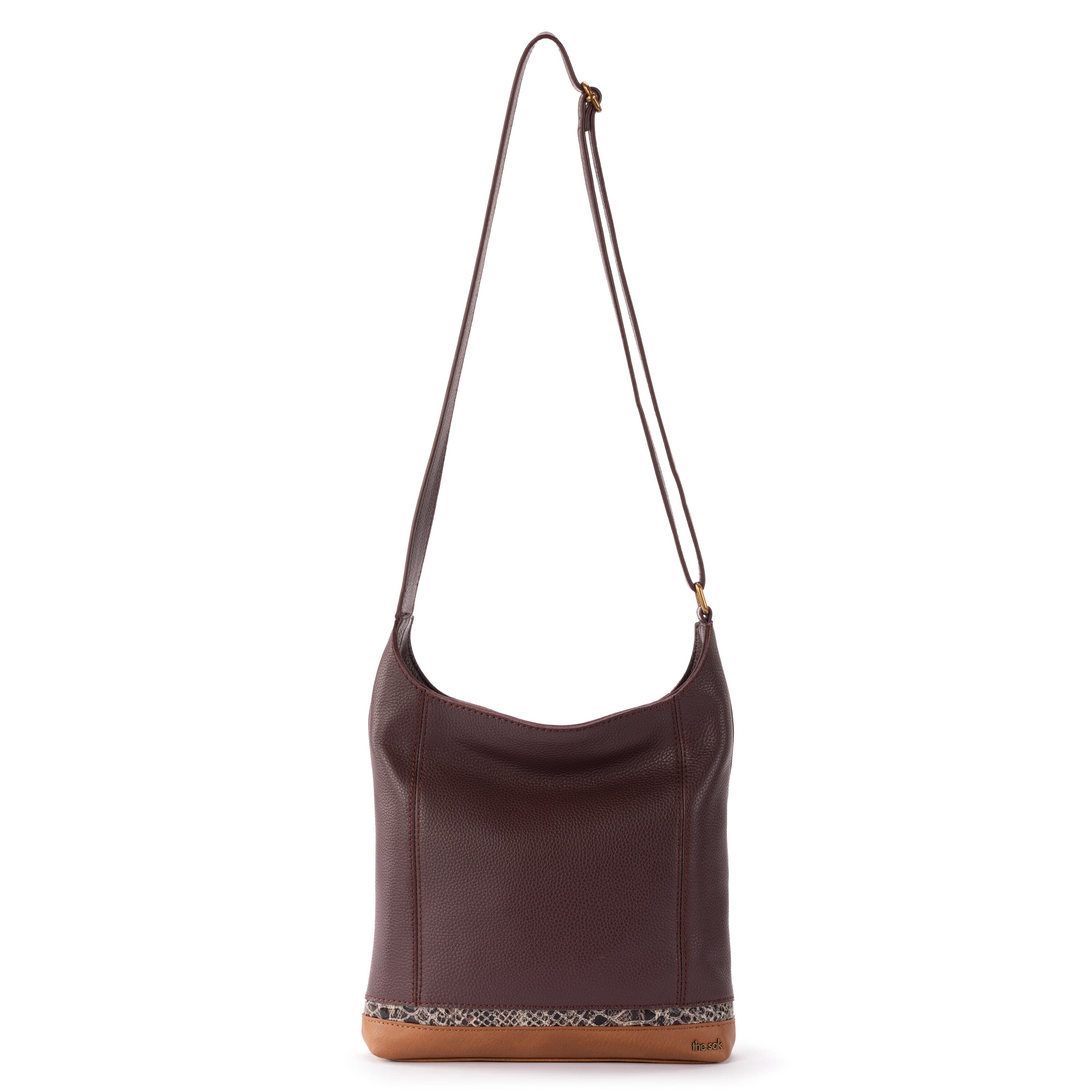 The Sak De Young Crossbody - Leather - Mahogany Snake Block