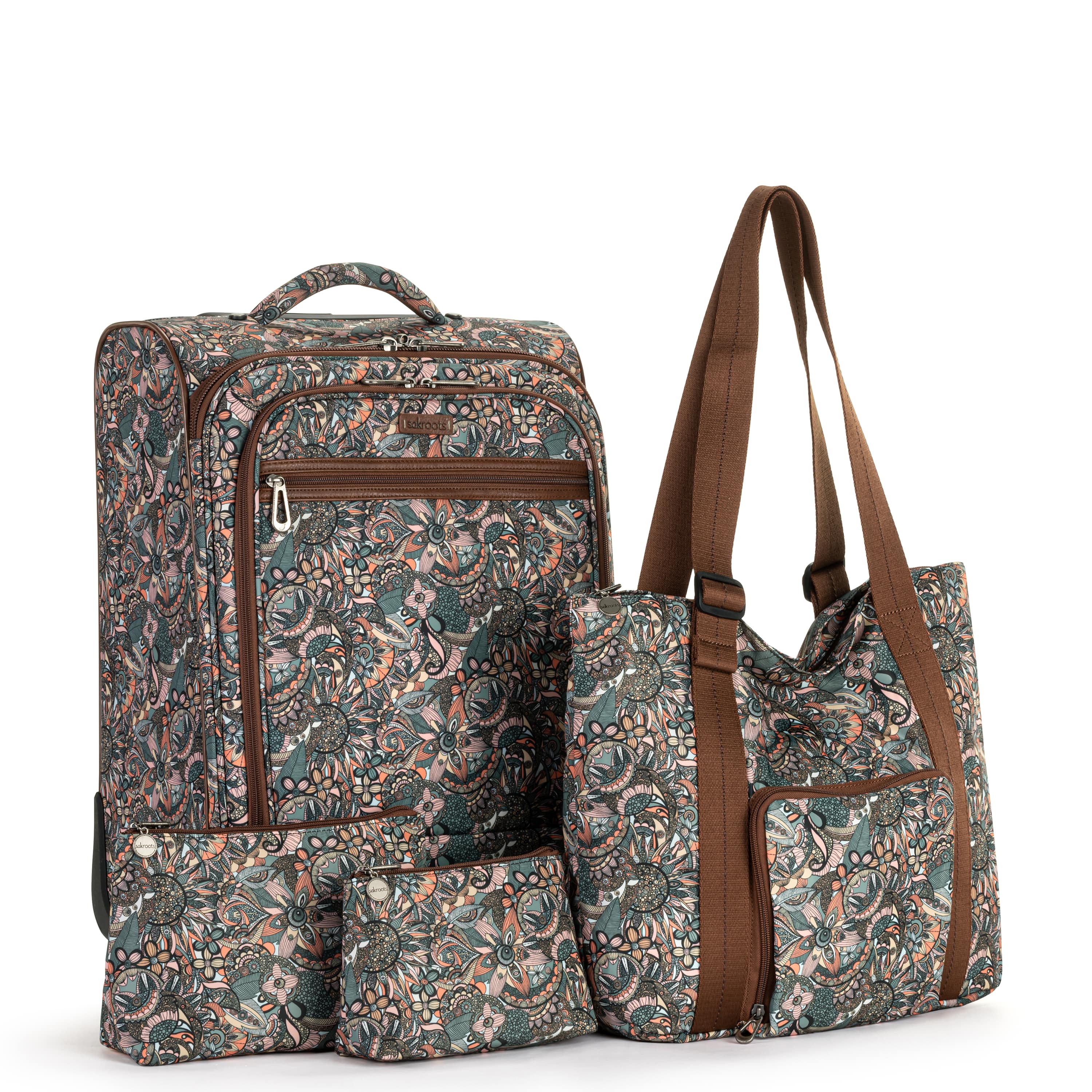 Sakroots On The Go 21" Spinner Luggage Bundle - EcoTwill - Sienna Spirit Desert