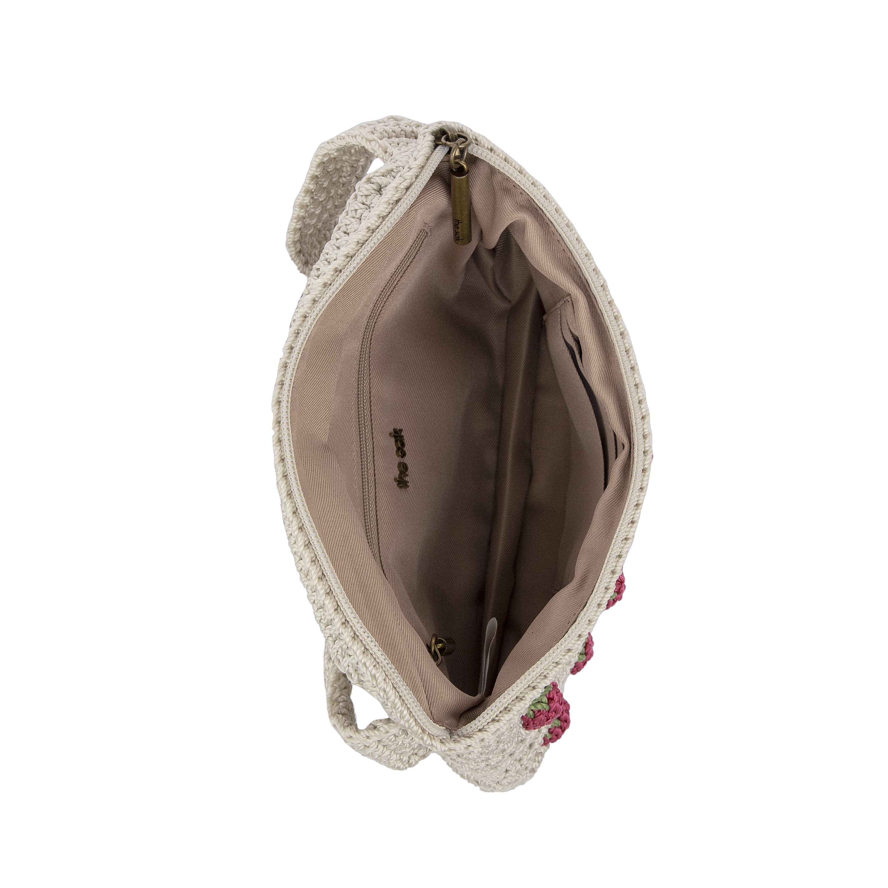 The Sak Caraway Small Belt Bag - Hand Crochet - Natural Strawberries