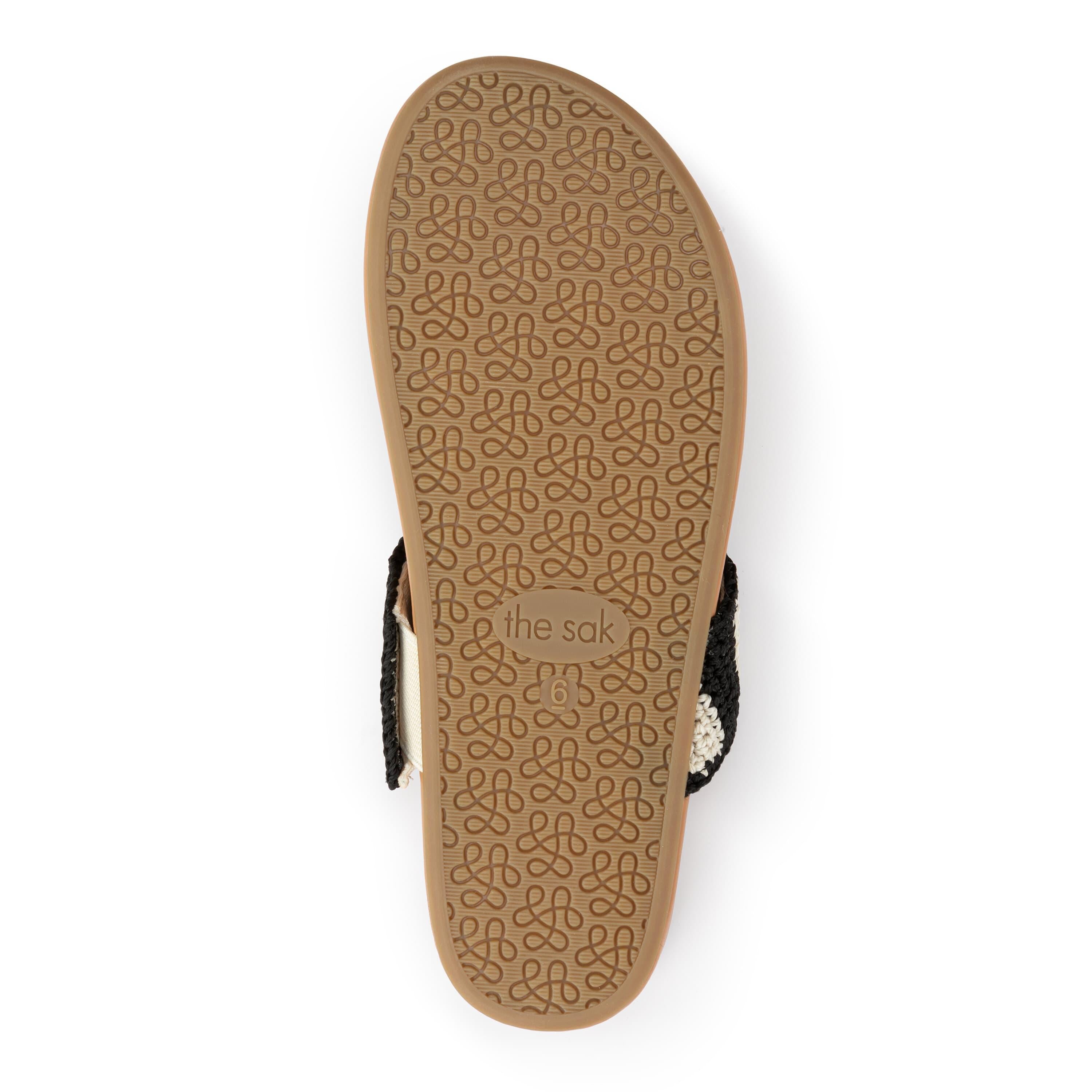 The Sak Everly Sandal - Hand Crochet - Black Stripe