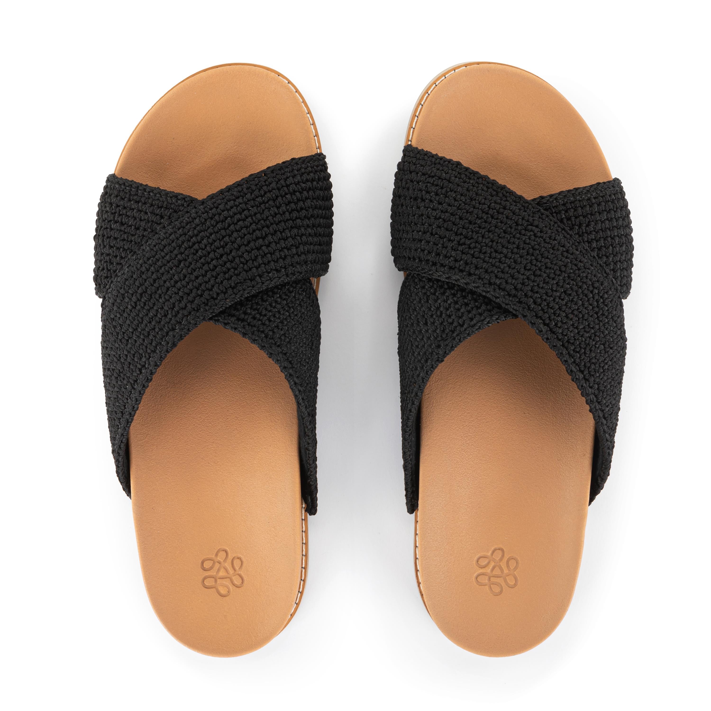 The Sak Penelope Sandal - Hand Crochet - Black