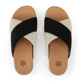 The Sak Penelope Sandal - Hand Crochet - Black Ecru Block