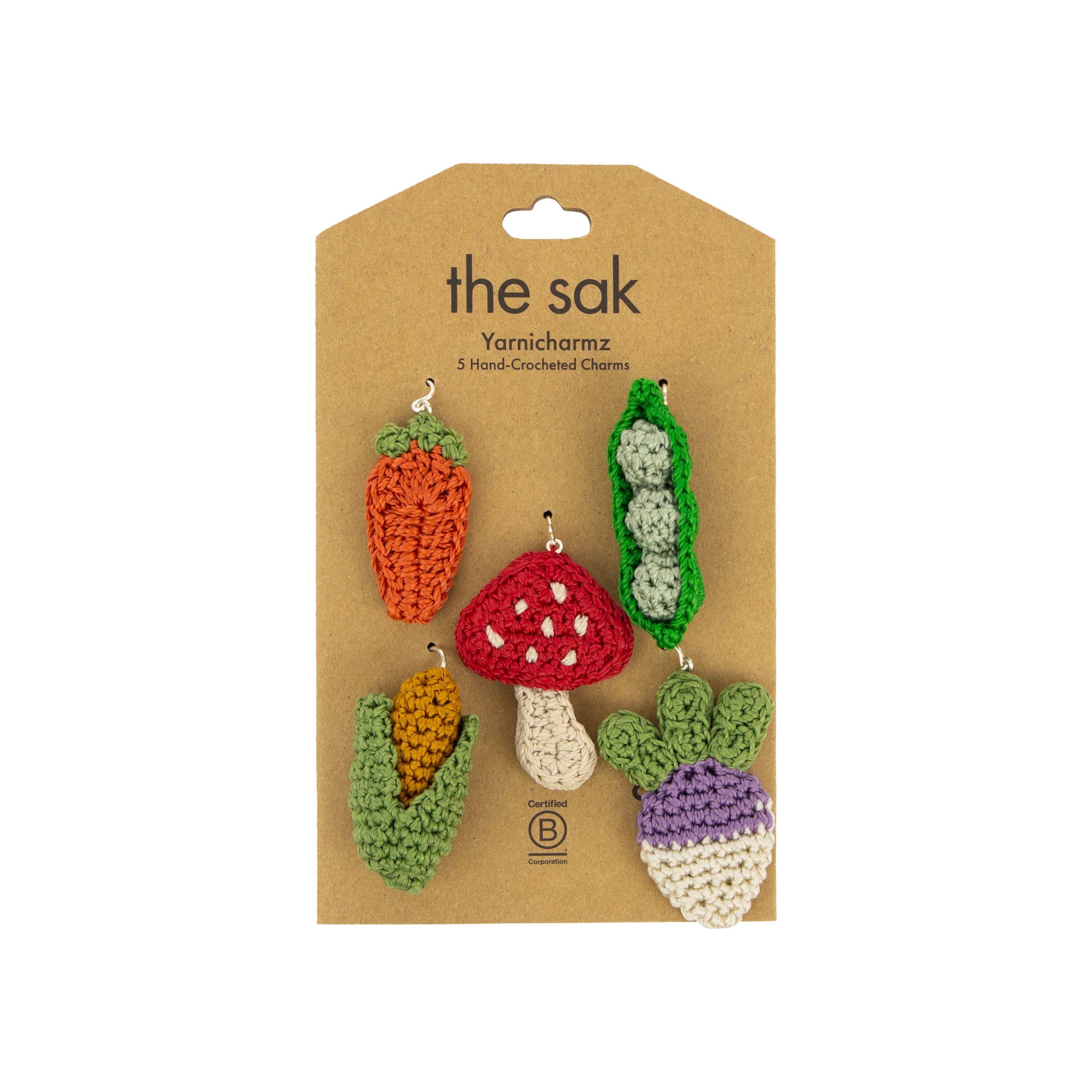 The Sak Yarnicharmz 5 Pack - Hand Crochet - Veggies