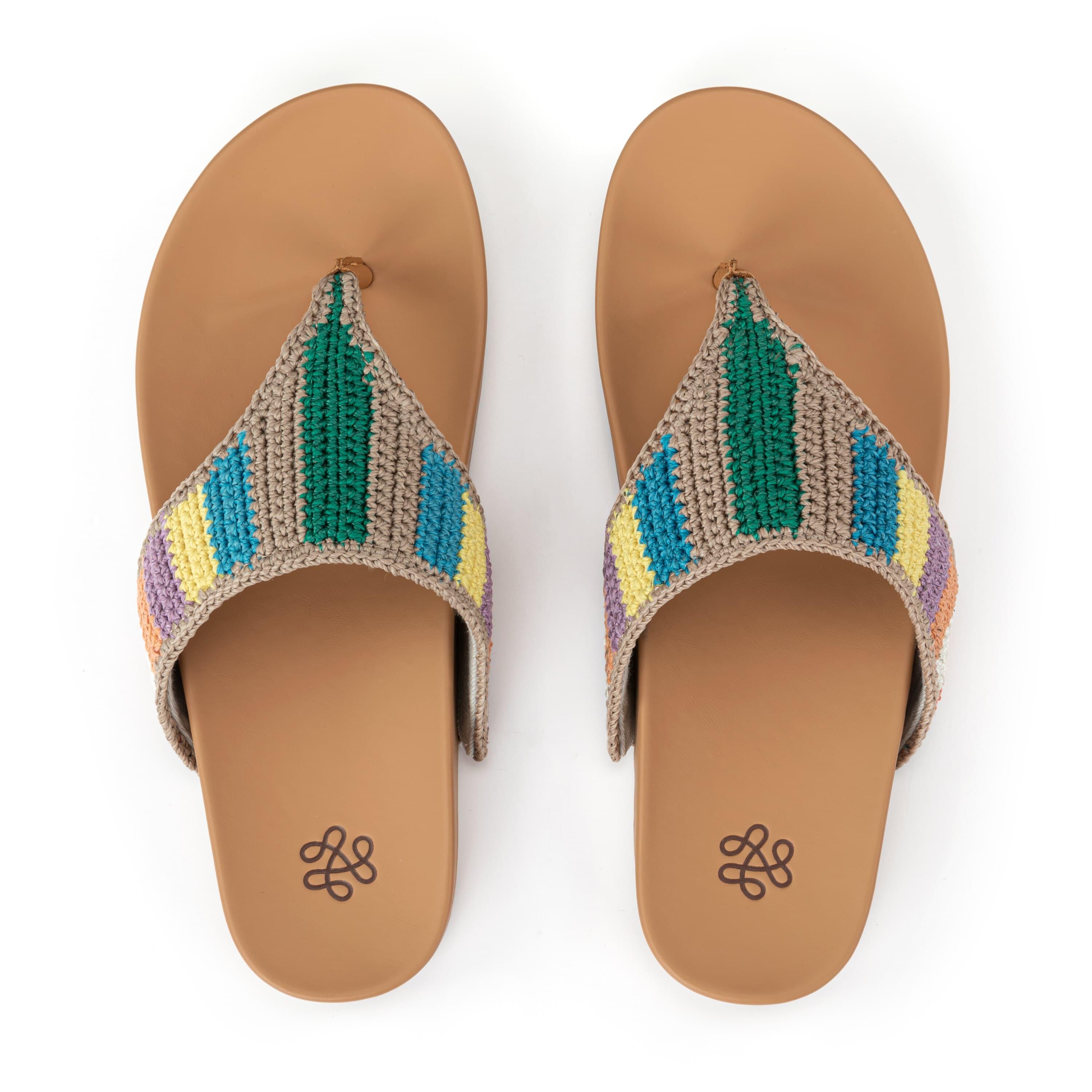 The Sak Everly Sandal - Hand Crochet - Summertide Stripe