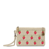 The Sak Vita Wristlet - Hand Crochet - Natural Strawberries