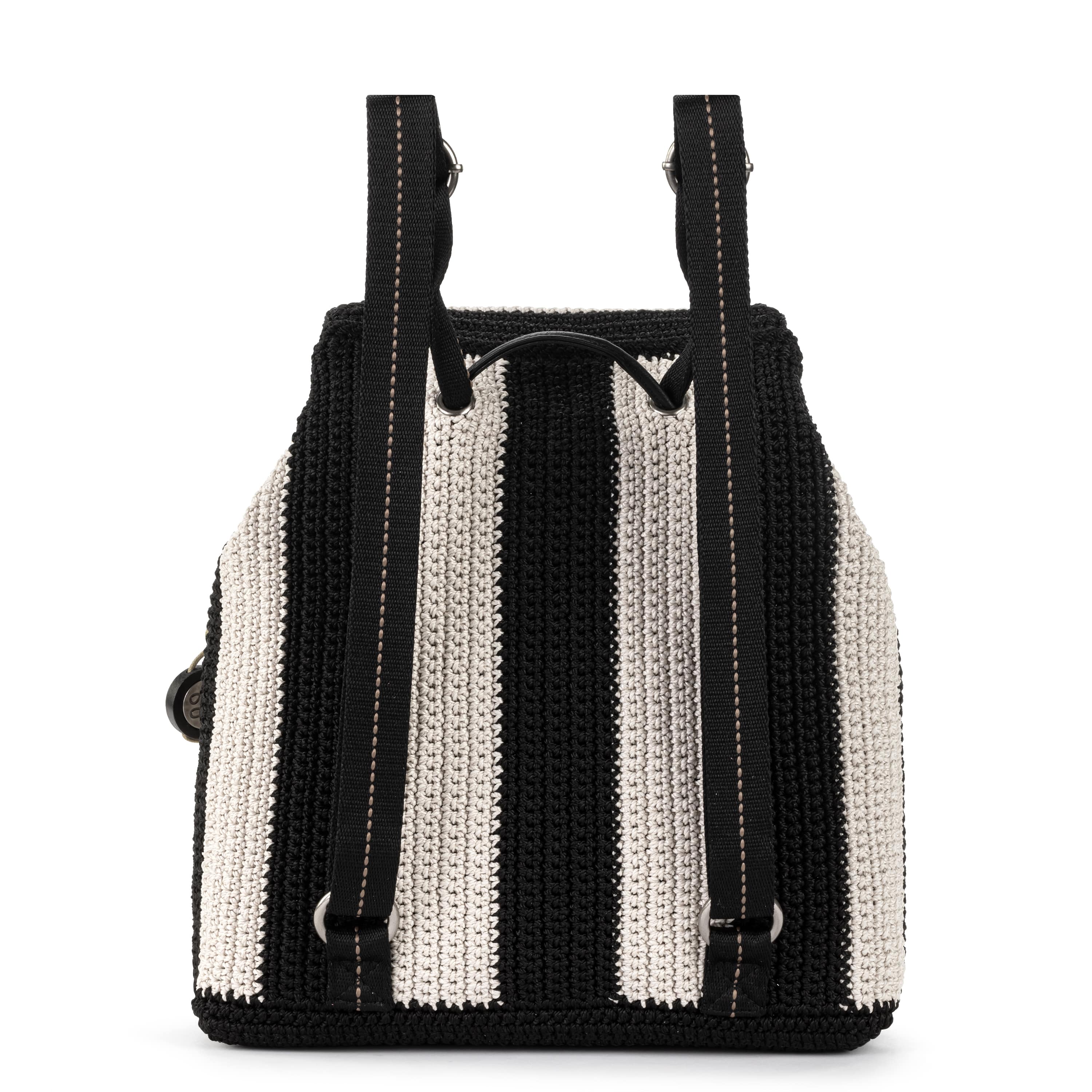The Sak Sayulita Backpack - Hand Crochet - Black Stripe