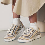The Sak Asha Sneaker - Hand Crochet - Serenity Stripe