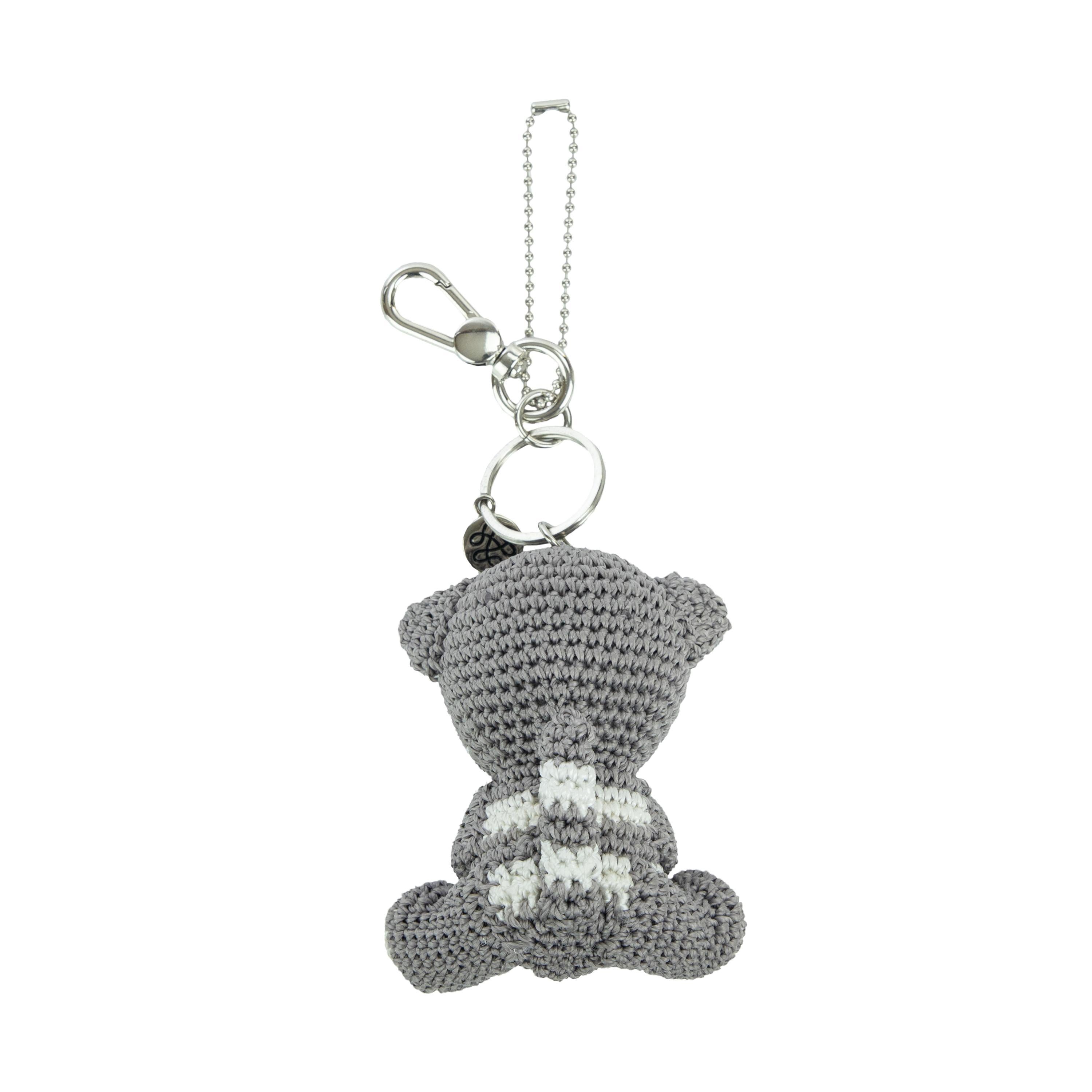 The Sak Yarnicharmz Dangle - Hand Crochet - Grey Cat