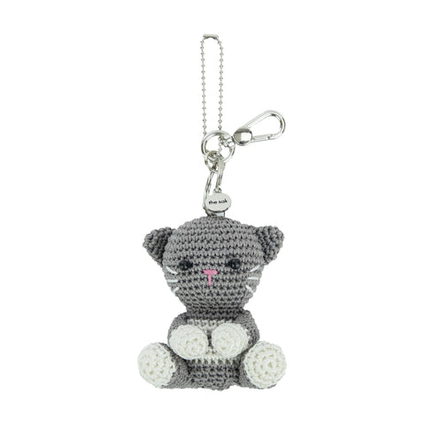 The Sak Yarnicharmz Dangle - Hand Crochet - Grey Cat