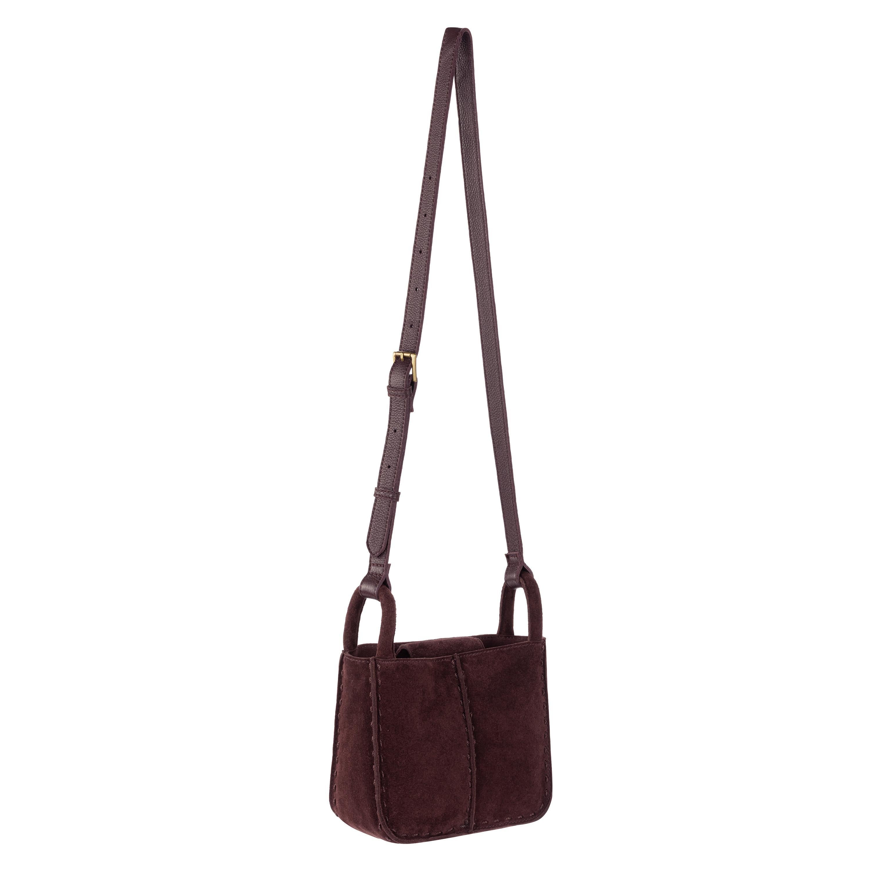 The Sak Los Feliz Mini Crossbody - Leather - Mahogany Suede