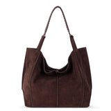 The Sak Los Feliz Large Tote and Iris Smartphone Wallet Bundle - Leather - Mahogany Suede