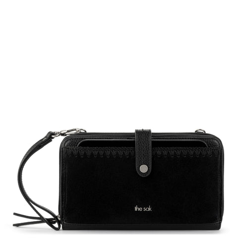The Sak Iris Smartphone Wallet - Leather - Black Suede Block