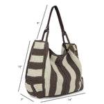 The Sak Los Feliz Large Tote - Hand Crochet - Mushroom Stripe