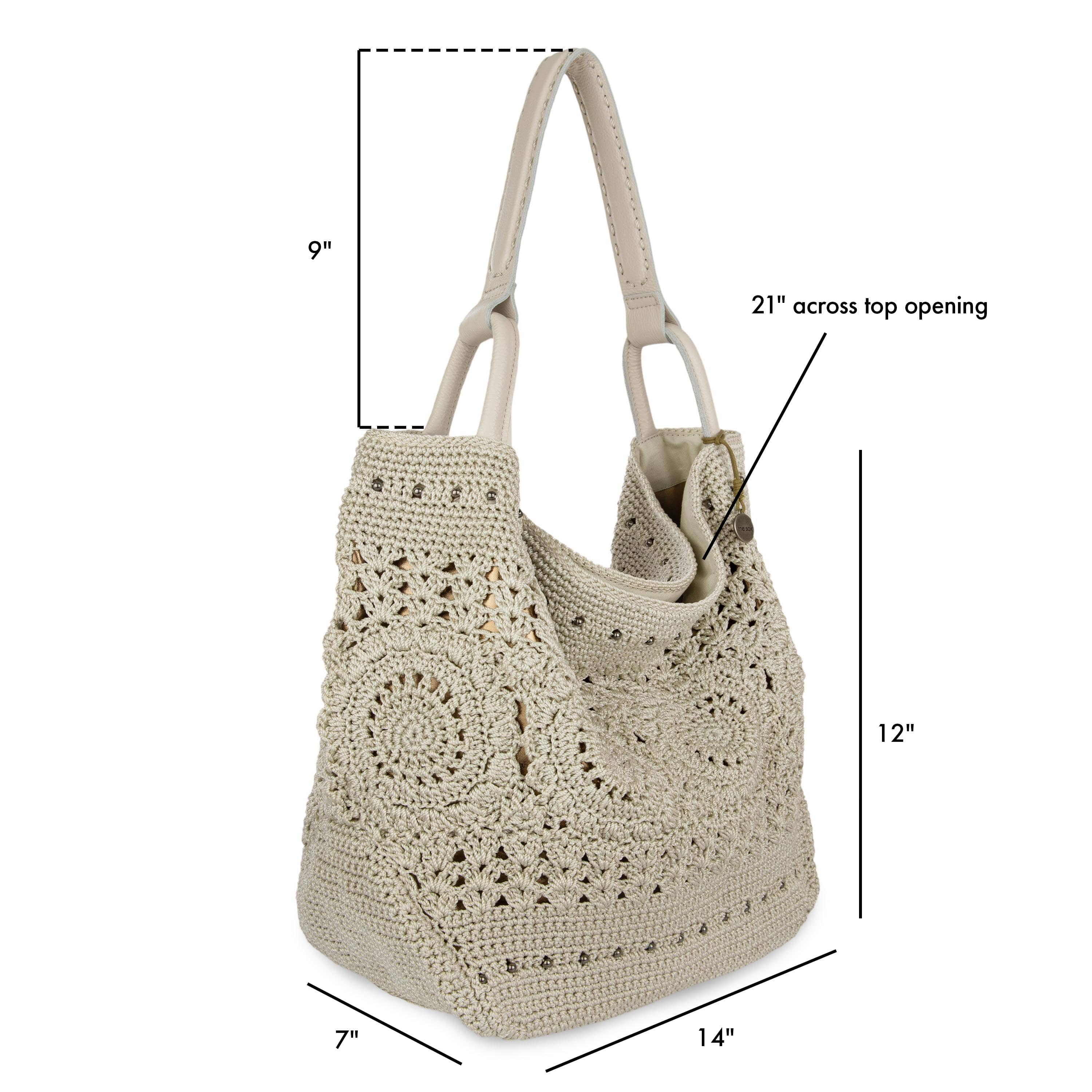 The Sak Los Feliz Large Tote - Hand Crochet - Natural Medallion