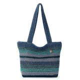 The Sak Casual Classics Tote - Hand Crochet - Lapis Stripe Sayulita