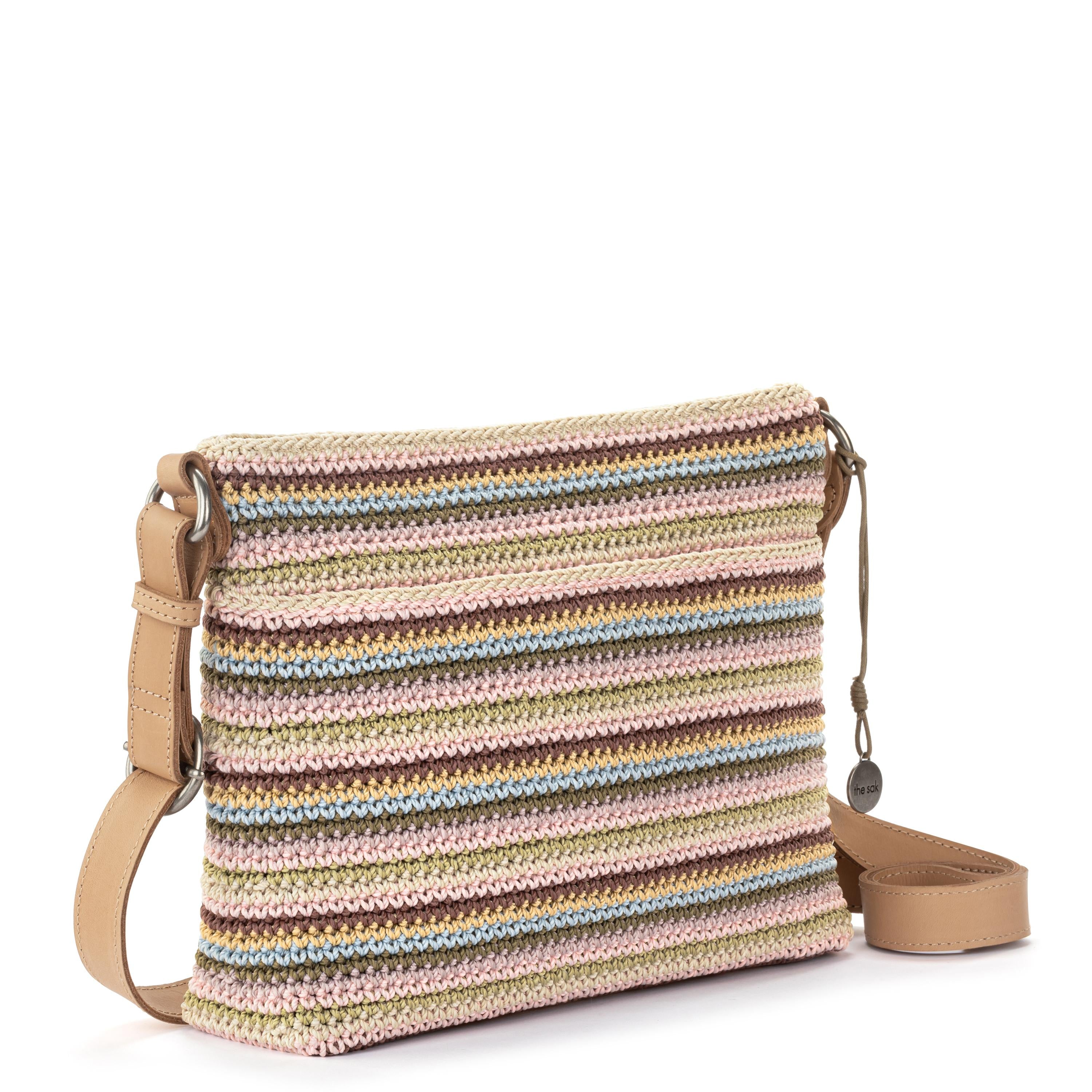 The Sak Melrose Crossbody - Hand Crochet - Pink Multi Stripe