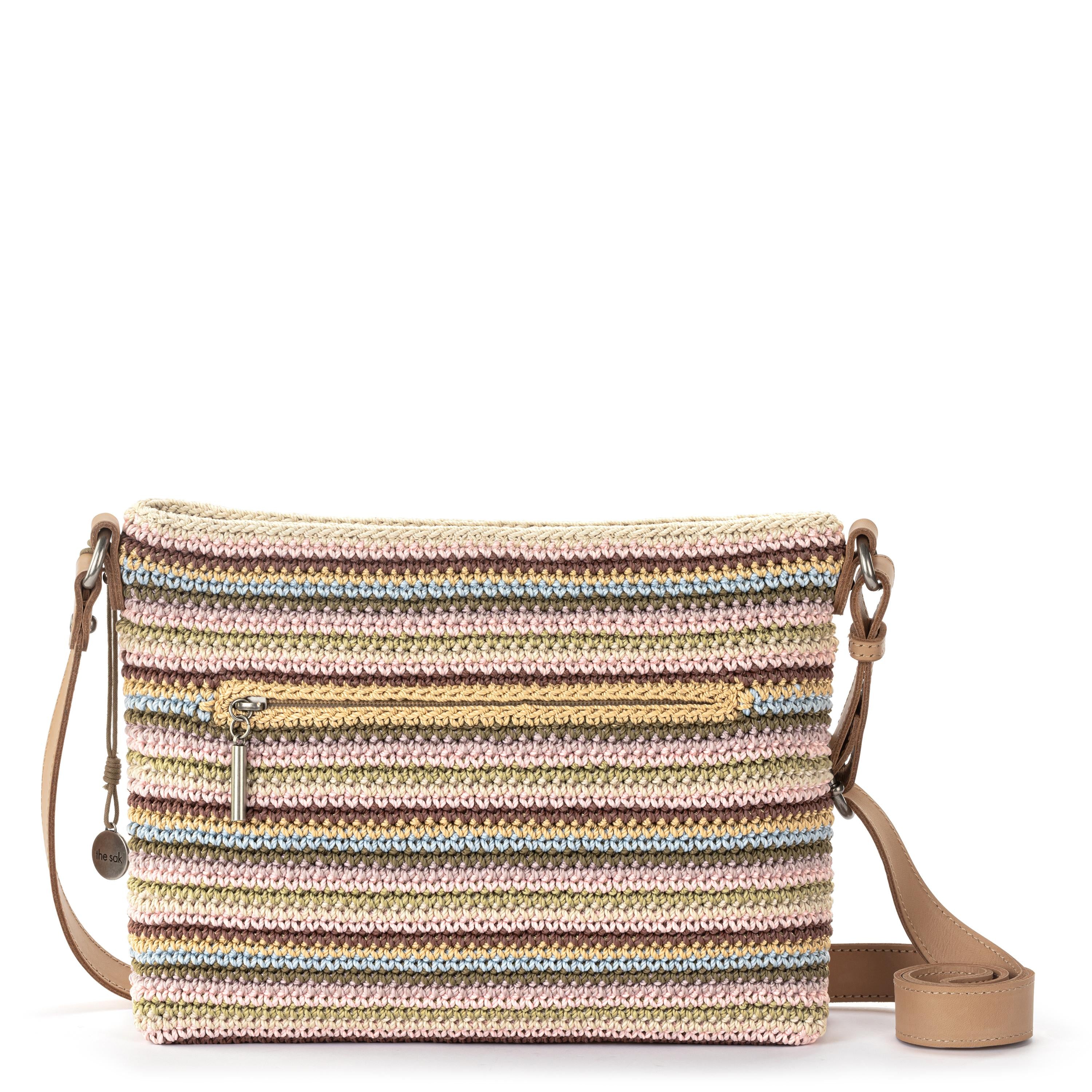 The Sak Melrose Crossbody - Hand Crochet - Pink Multi Stripe