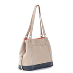 The Sak Melrose Satchel - Leather - Sand Horizon Block