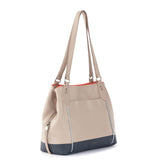 The Sak Melrose Satchel - Leather - Sand Horizon Block