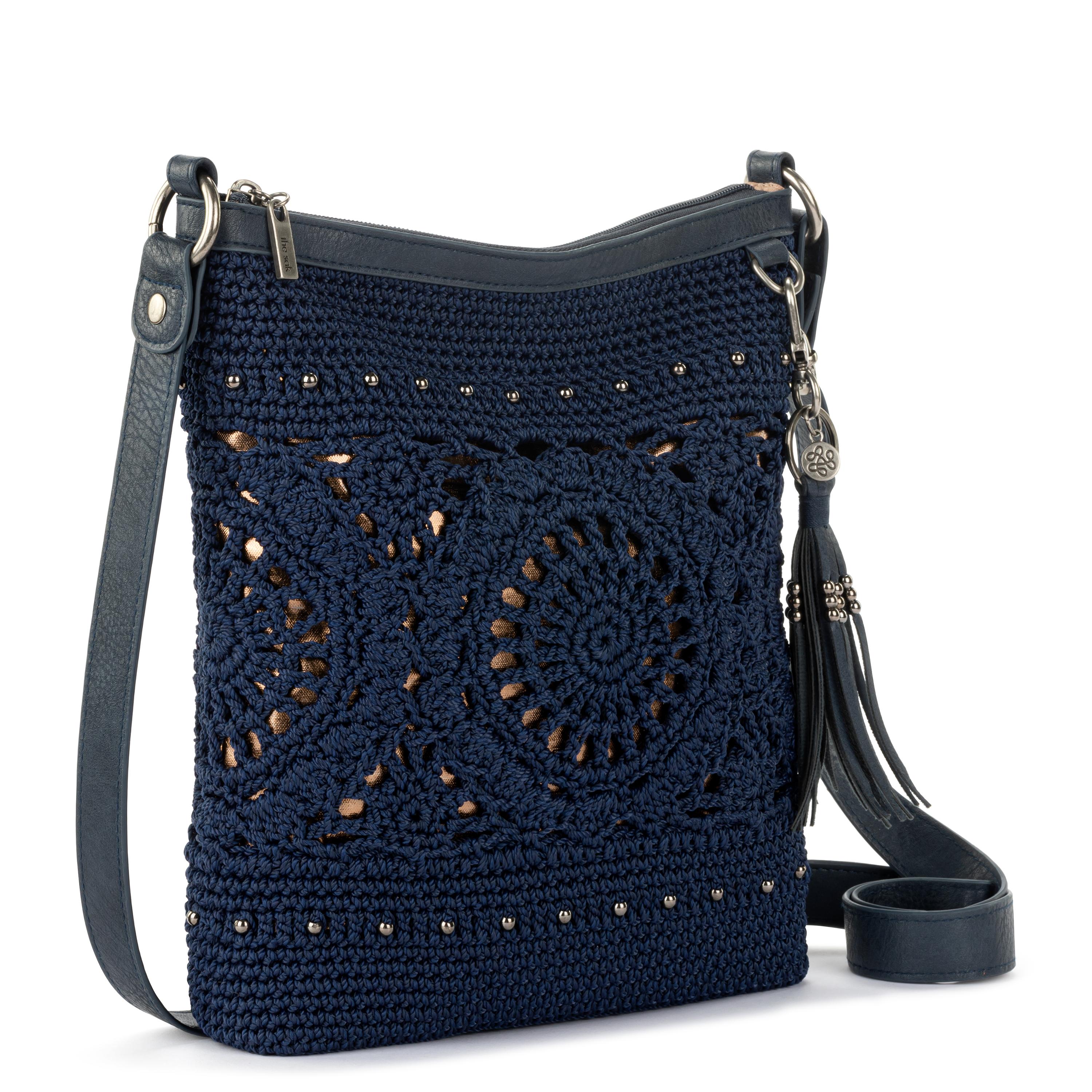 The Sak Lucia Crossbody - Hand Crochet - Denim Medallion