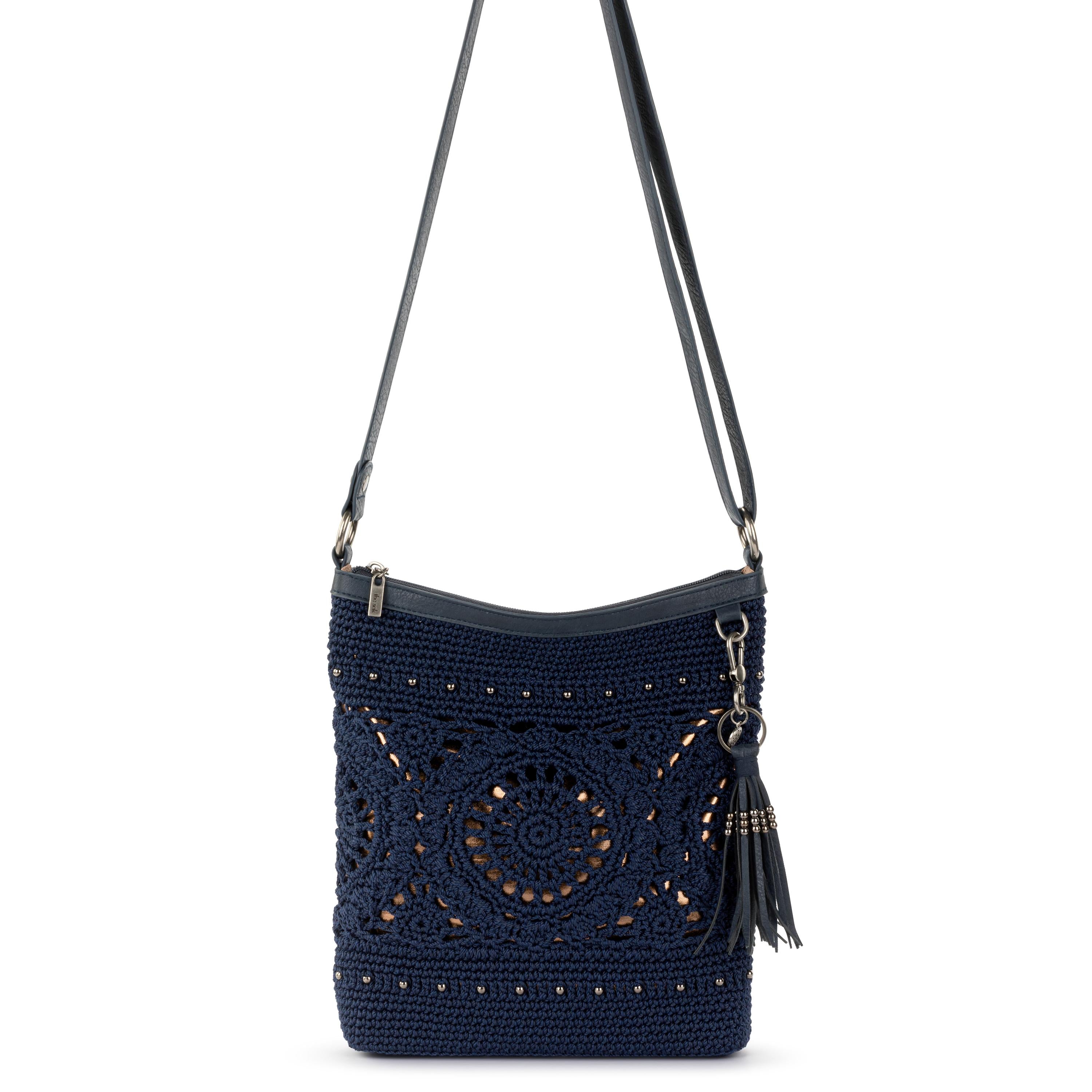 The Sak Lucia Crossbody - Hand Crochet - Denim Medallion